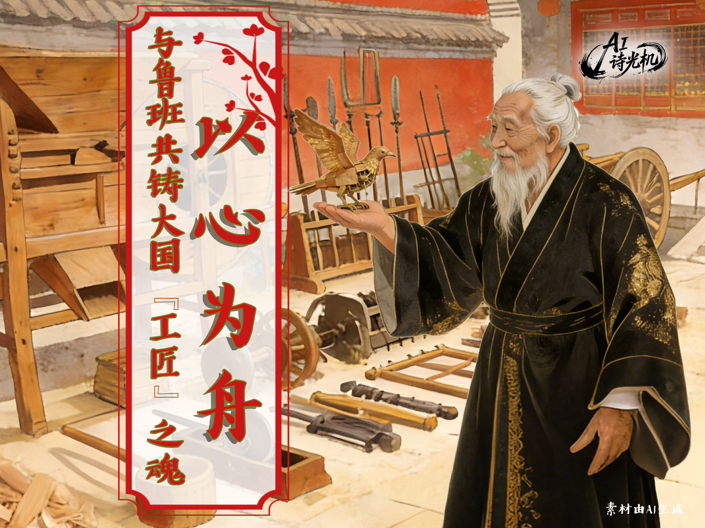 【AI诗光机】一把锯子造就千年传奇？看鲁班如何以此“锁”住中国匠心
