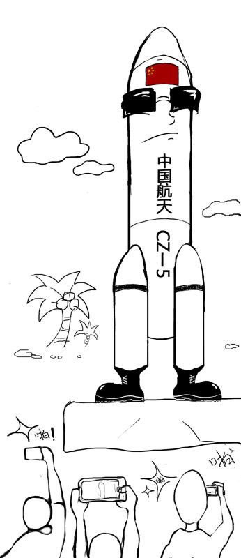火箭长征简笔画图片