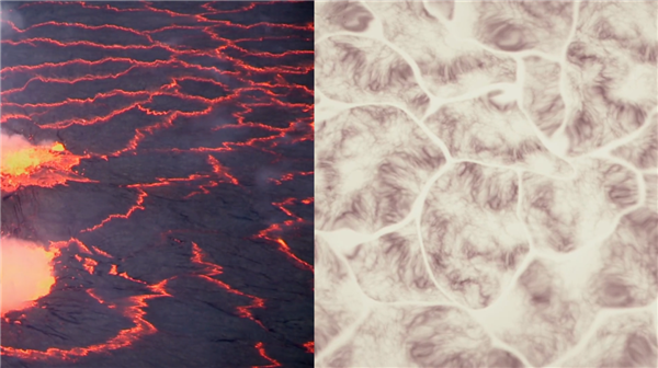 熔岩湖,氮冰湖,对比图 熔岩湖,氮冰湖,对比图