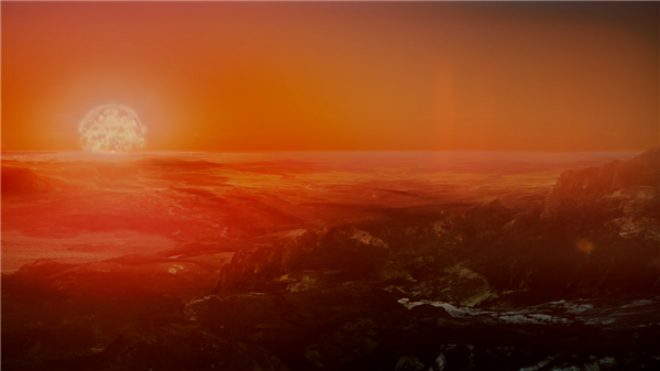比邻星b星球表面,想象图 比邻星b星球表面,想象图